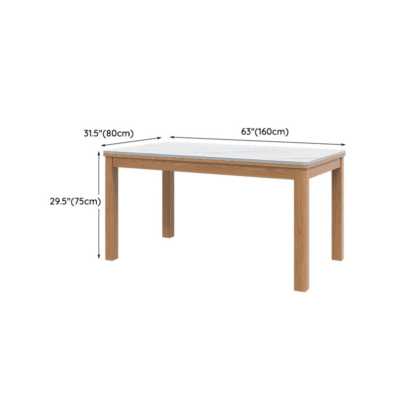 Stone Top Dining Table Set with Wooden Chairs 1/2/5 Pieces Dinette Set for Home