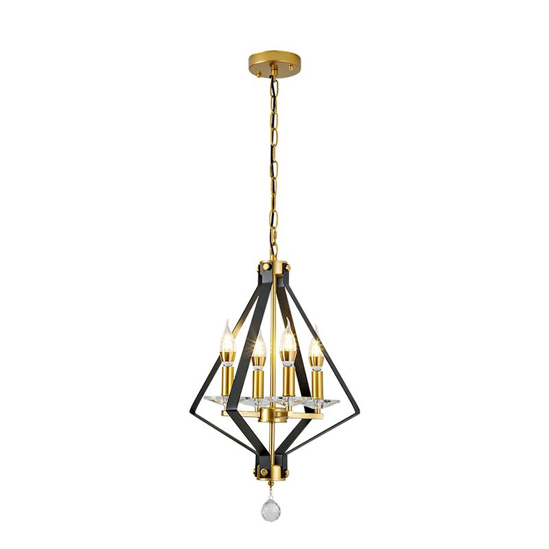 Chandelier géométrique Metal industriel 4 lumières Pendant le lustre pour salle à manger