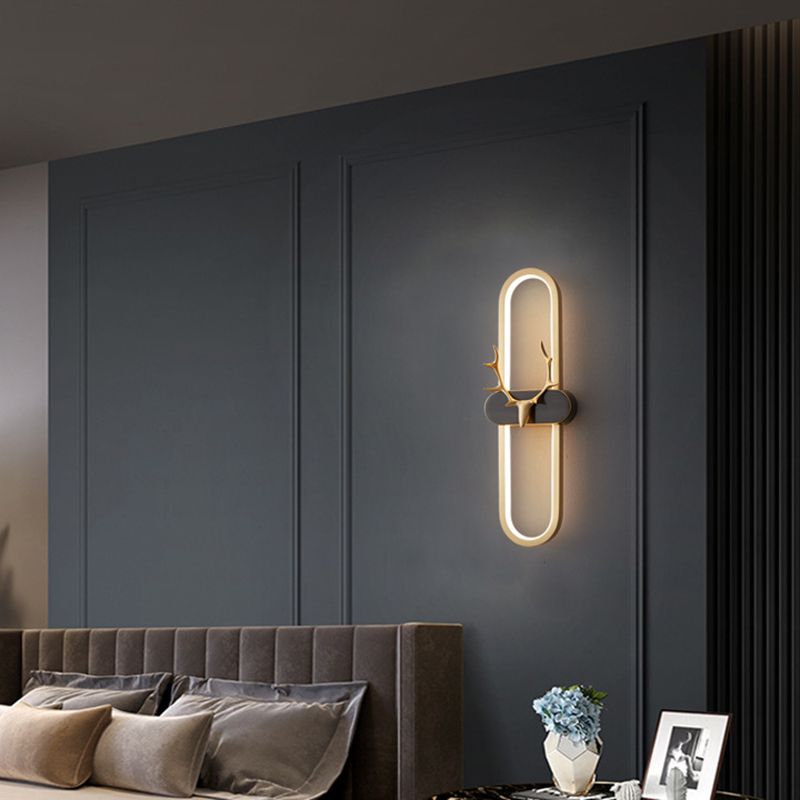 Modern Linear Wall Mount Lighting Minimalist Metallic LED Wall Sconce for Sitting Room