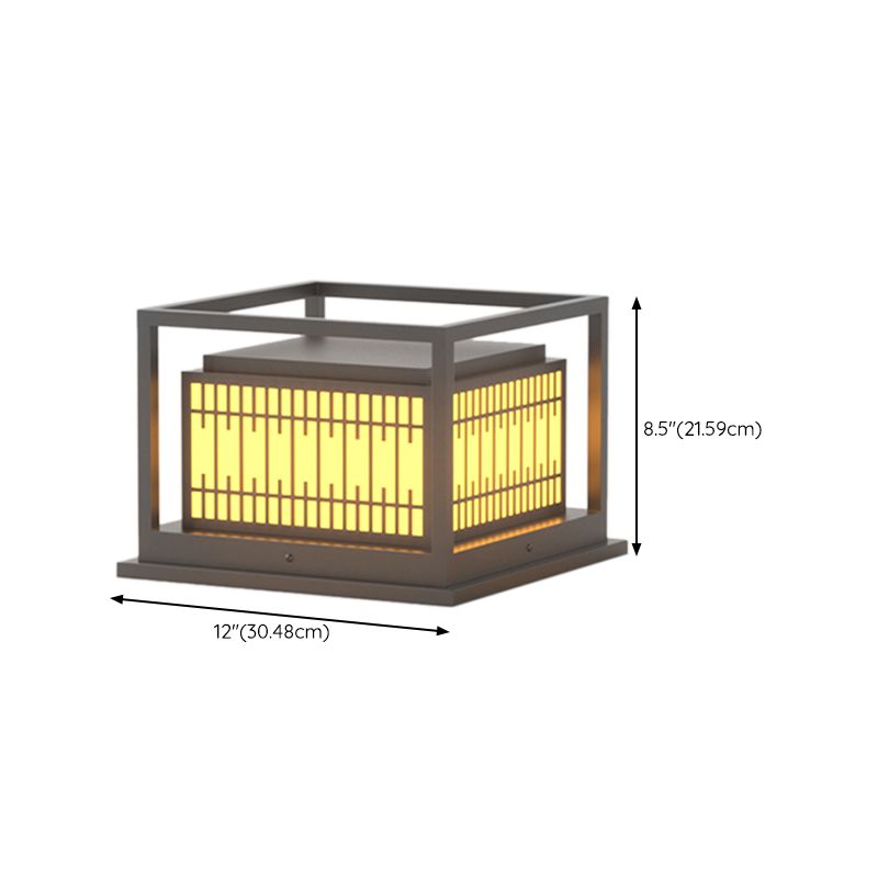 Household Pillar Light Geometric LED Solar Lighting Fixture for Backyard