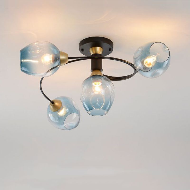 Nordic Simplicity Glass Flush Mount Ceiling Lamp Simplicity Glass Ceiling Pendant for Living Room