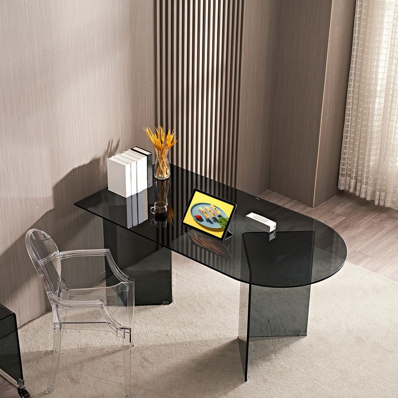 Modern Tempered Glass Dining Table Glass Base for Dining Room