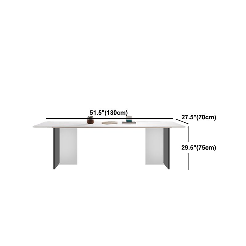 Modern Dining Table with White Stone Rectangle Dining Table for Kitchen