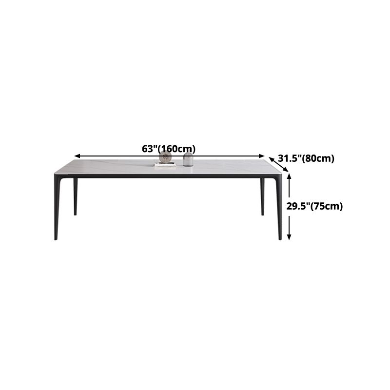 Rectangle Shape Dining Table Industrial Sintered Stone Table with 4 Legs