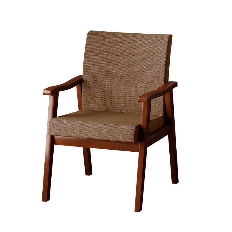 Mid-century Modern Rubberwood Solid Wood Frame Basic Four Leg Accent Armchair