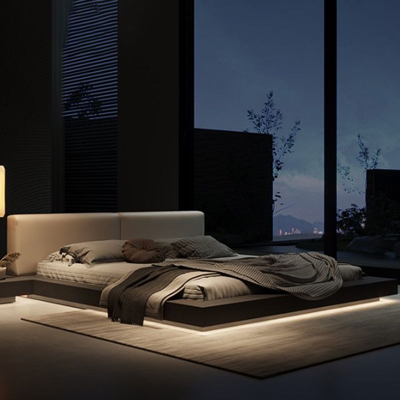 Rectangular Mid-Century Modern Standard Bed Storage Bed Frame Lift Up Storage