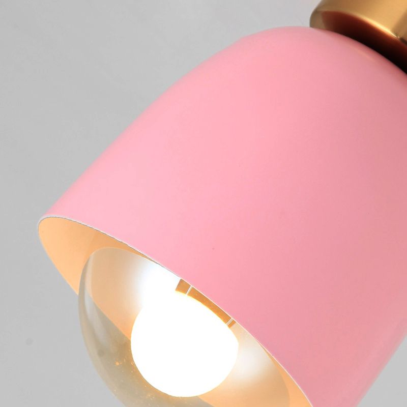 Plafoniera da incasso bianca/rosa/gialla/caffè con paralume Plafoniera moderna in metallo e vetro a 1 testa per corridoio