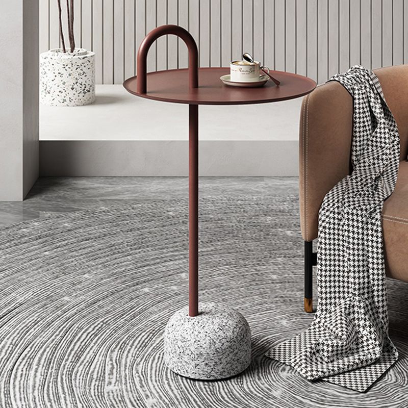 Mid-Century Iron Side End Table Pedestal Corner Table for Living Room