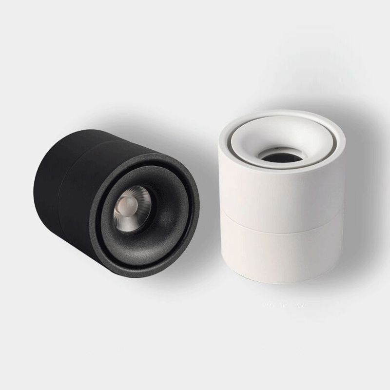 Plafonnier LED de forme cylindrique moderne, montage encastré en aluminium pour salon