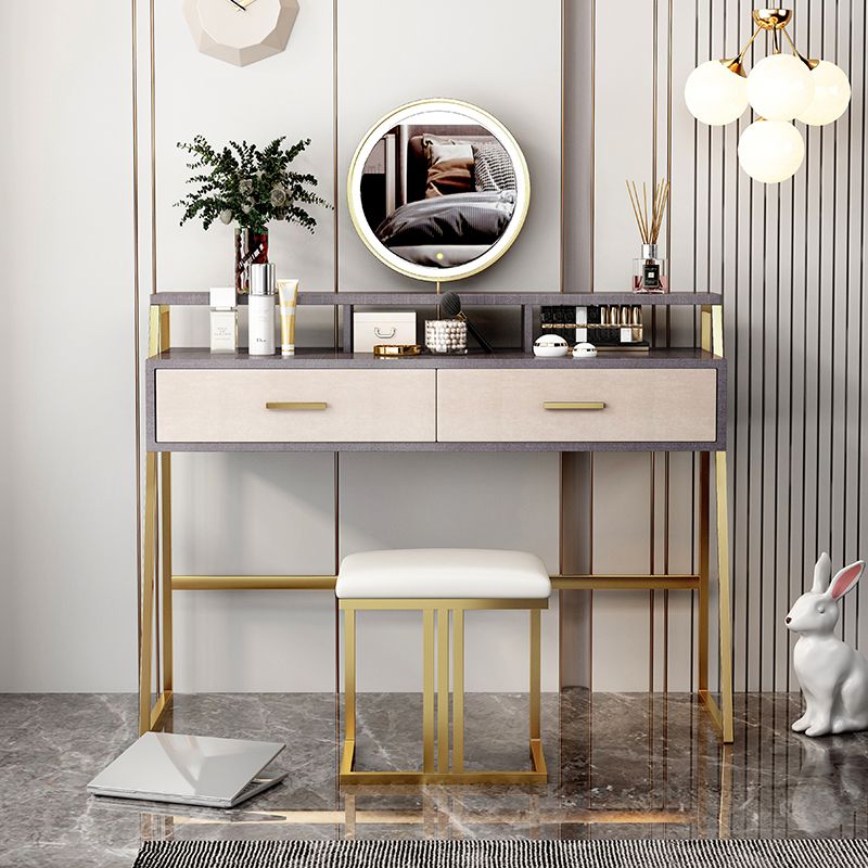 Bedroom Glam 2-Drawer Standing Storage Box Vanity Dressing Table