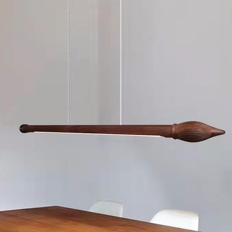 LED Bar 1 - Light Kitchen Island Lighting Black Walnut Contemporary Pendant Ceiling
