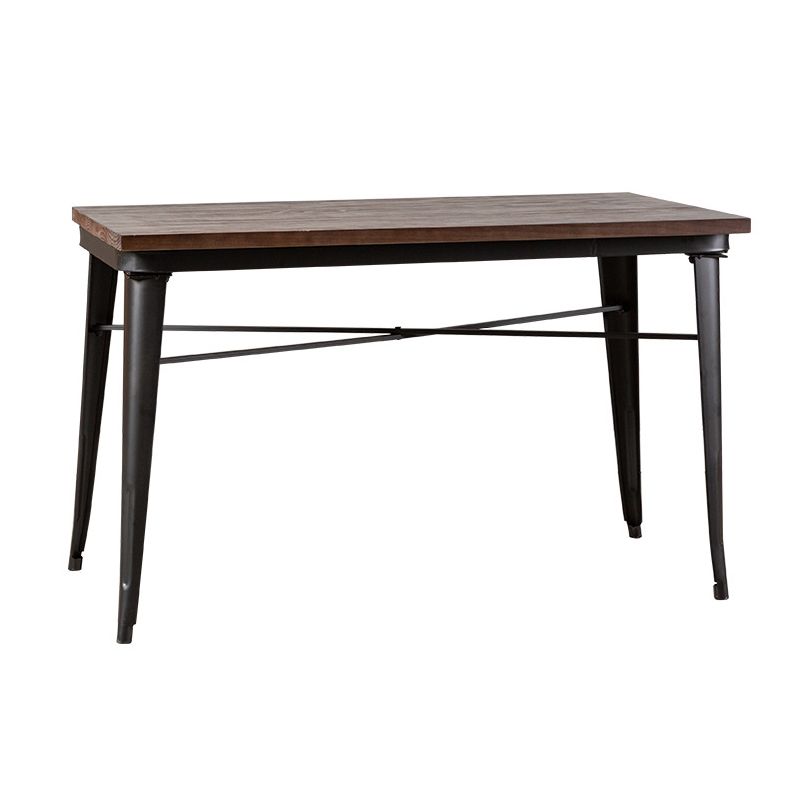 Industrial 4 Legs Pedestal Dining Table Pine Table for Dining Room