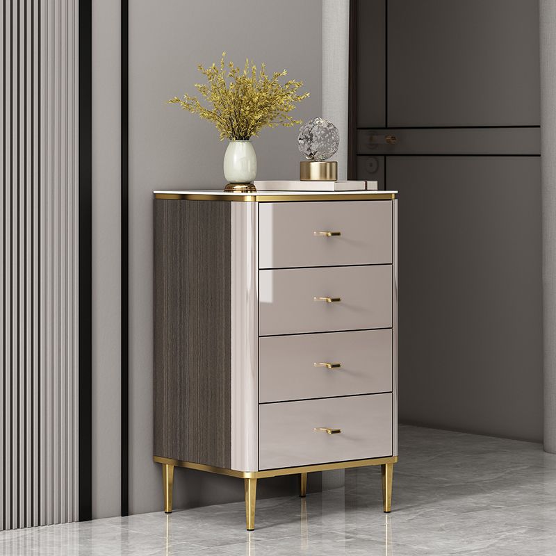 Glam Vertical Lingerie Chest Stone Storage Chest with Drawers for Bedroom