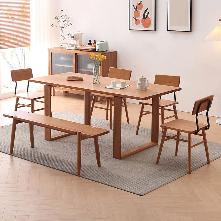 Contemporary Kitchen Dinner Table Solid Wood Rectangle Dining Table