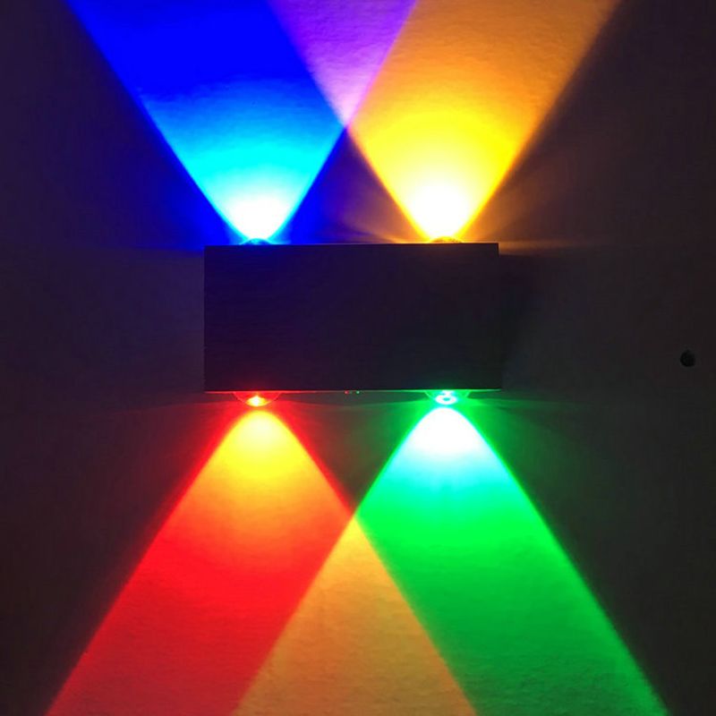Modern Style Rectangular LED Wall Lamps Metal 4-Light Wall Lighting Ideas