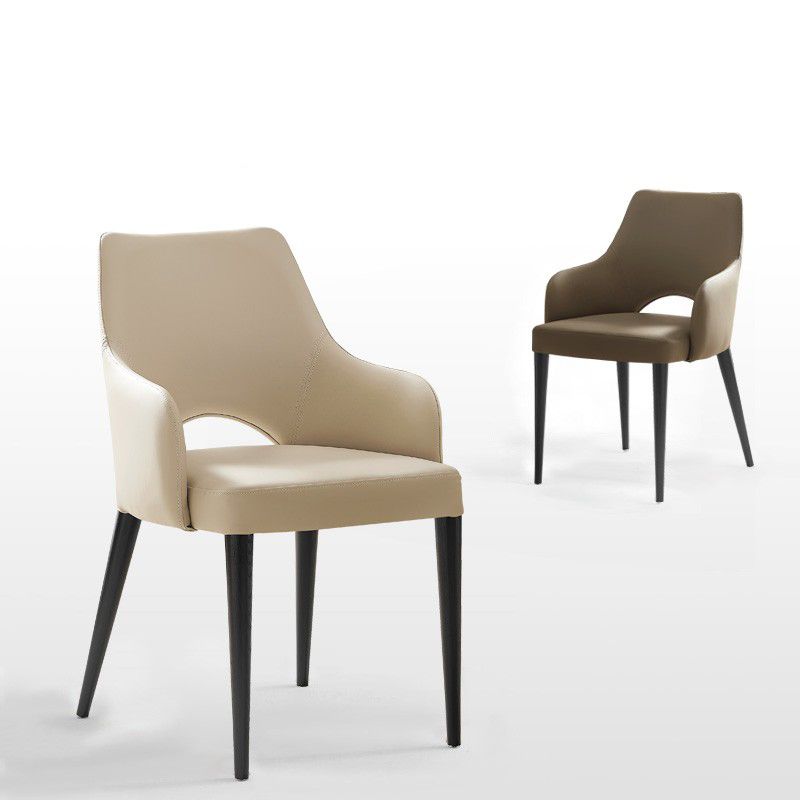 Modern Style Open Back Upholstered Leather Home Dining Side Chair