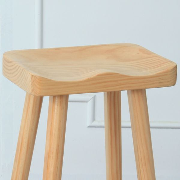 Industrial Solid Wood Bar Stool Backless Counter Stool for Indoor