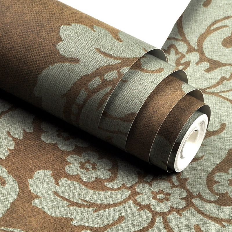 Dark Color Nostalgic Wallpaper 27.5' L x 28" W Medallion Patterned Wall Art for Bedroom