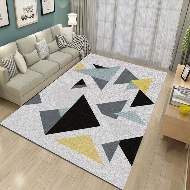 Grijs zwart grafisch tapijten polyester modern tapijt vlekbestendig vloerkleed voor woningdecoratie