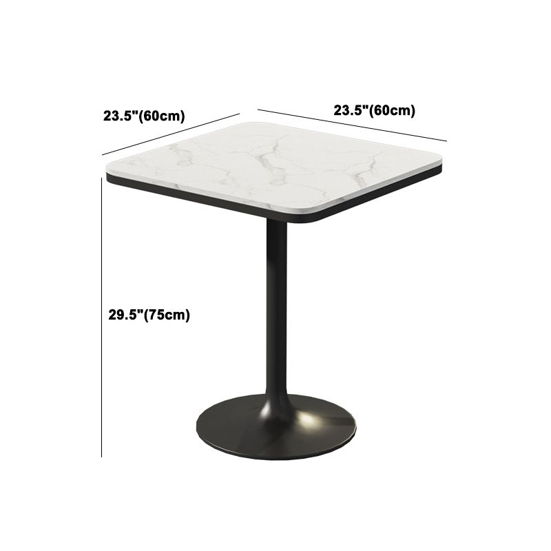 Modern Stone and Metal Dinette Set 1/2/5 Pieces White Table Set for Coffee Shop