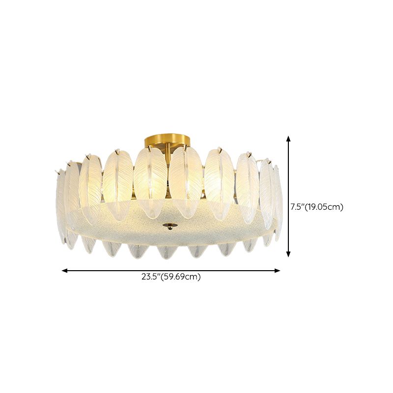 Modern Glass Ceiling Lamp Geometric Flush Mount Light Fixture for Bedroom