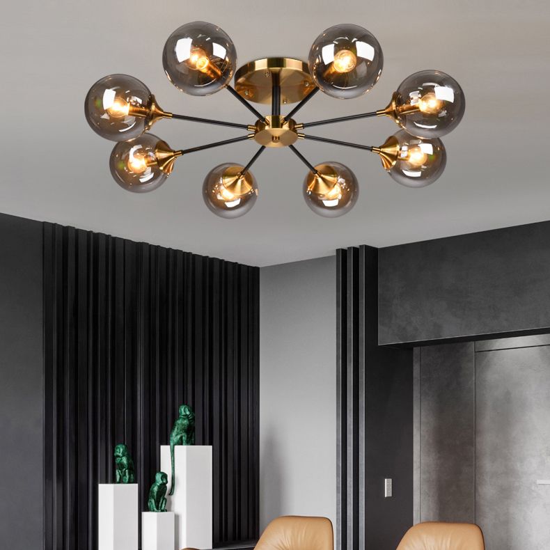 Eigentijdse bol spoeling licht armatuur glas spoelbevestiging plafondlicht in goud