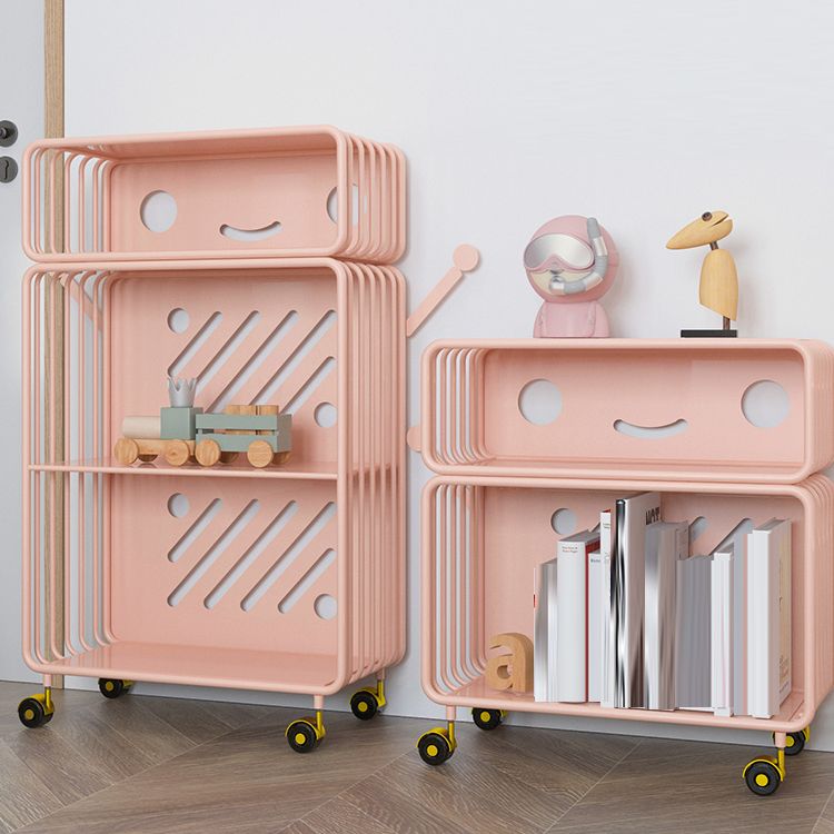 Scandinavian Metal Bookcase Standard Closed Back Bookshelf with Shelves