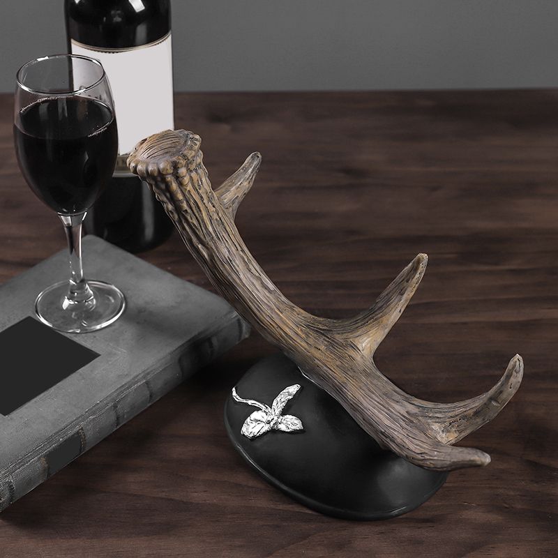 Mid-Century Modern Wine Bottle Rack Tabletop Solid Wood Bottle Holder