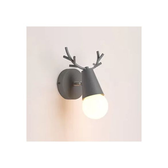 Luce di applique del cono in metallo con corna 1 lampadina per un letto di parete percorso nordico per letto