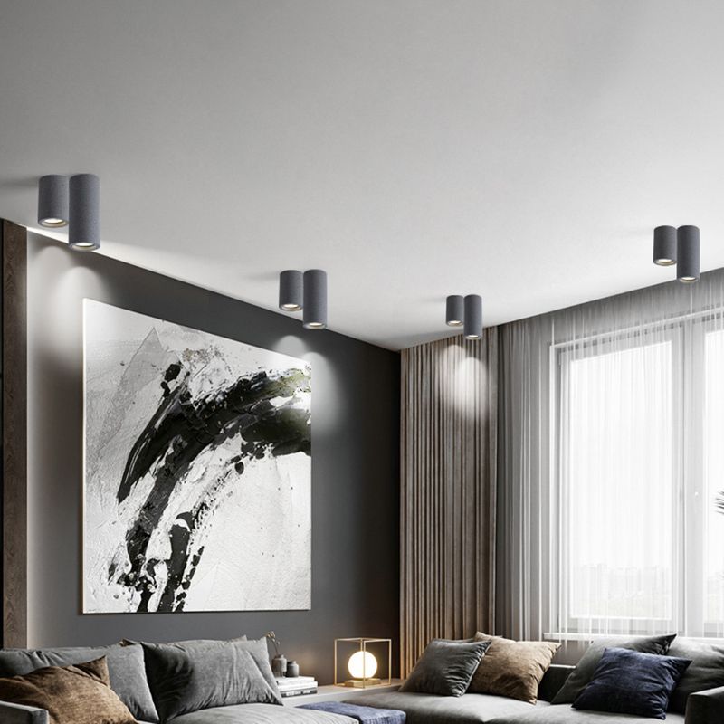 Cilindergang Inbouwplafondlamp Cement Minimalistische LED-inbouwverlichtingsarmatuur