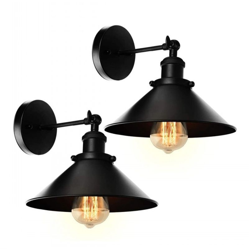 Cone Metal Vanity Wall Lights American Retro Industrial Style 1 Light Vanity Lamp