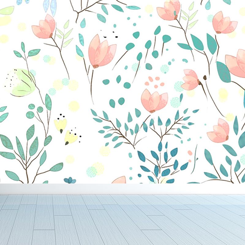 Modern Florentine Wall Mural Non-Woven Waterproof Light Color Wall Art for Bedroom