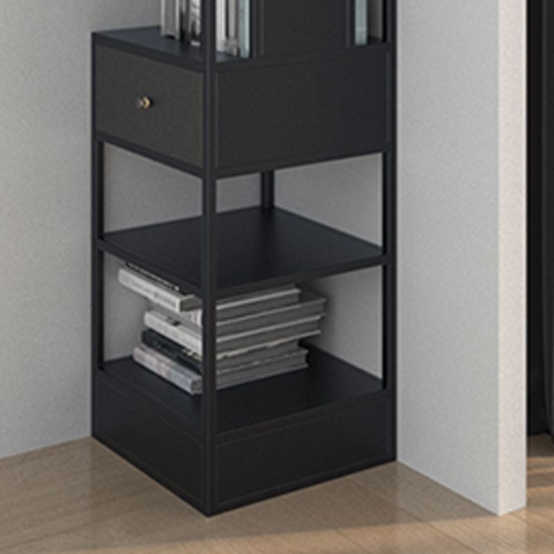 Iron Industrial Corner Bücherregal Offene vertikale Bücherregal mit Schublade