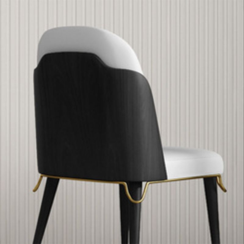 Contemporary Parsons Dining Chairs Faux Leather Armless Dining Chairs for Home