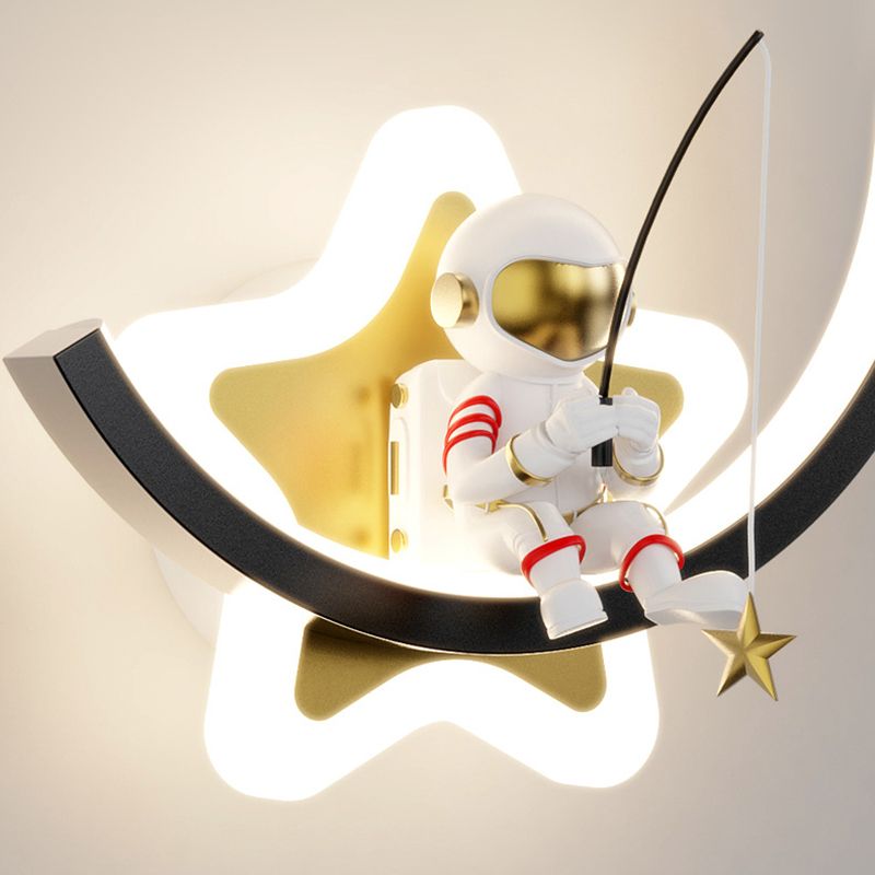 Modern Style LED Wall Light Fixture Creative Astronaut Wall Light Sconce for Bedroom