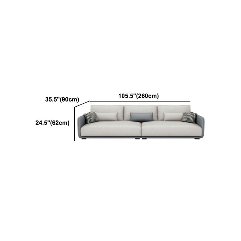 Modern Cream Faux Leather Straight Arm Sofa/Sectionals with water proof for Living Room