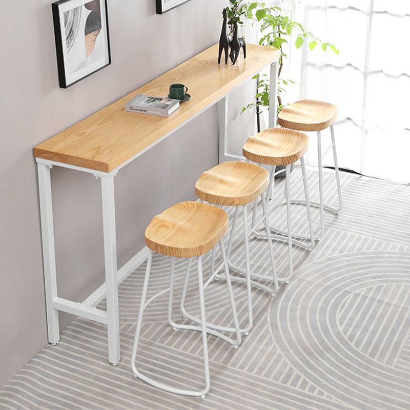 Modern Style Rectangle Wood Bar Table 1/5/9 Pieces Bar Table Set for Kitchen