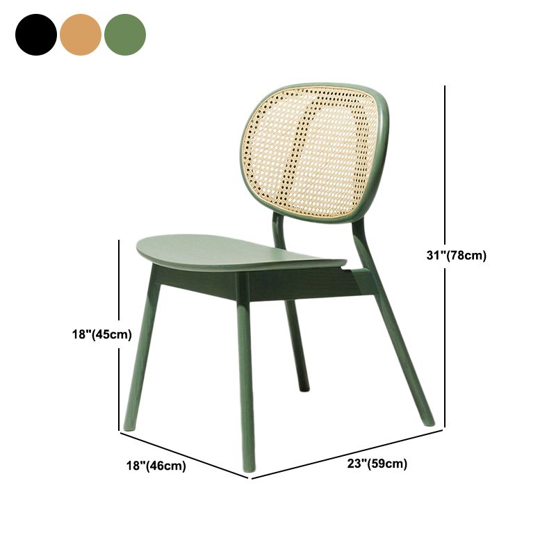 Contemporary Rattan Dining Chair Open Back Dining Side Furniture in Matte Finish