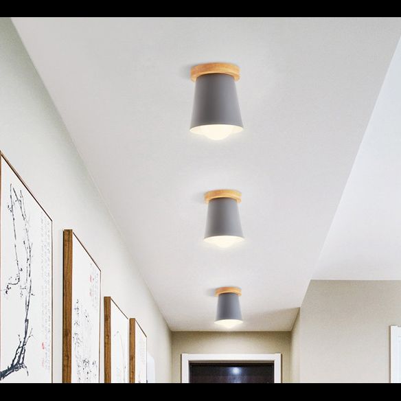 1 lampe éclairage de plafond style nordique métal conique encastré éclairage de salon