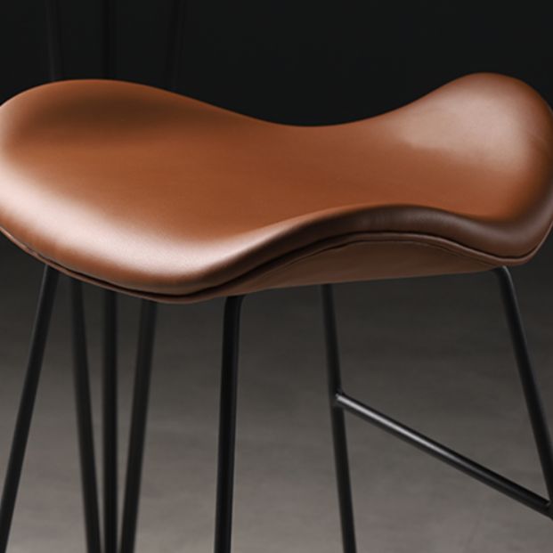 Upholstered 30" H Indoor Barstool Industrial Quilted Tall Stool with Footrest