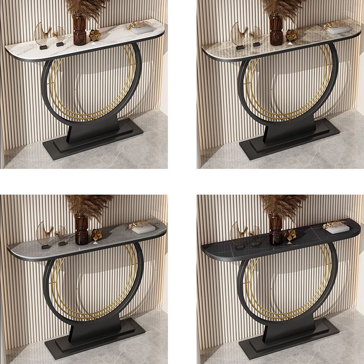 11.8" Wide Stone Console Table Scratch Resistan Console Table Ironcraft Frame Accent Table