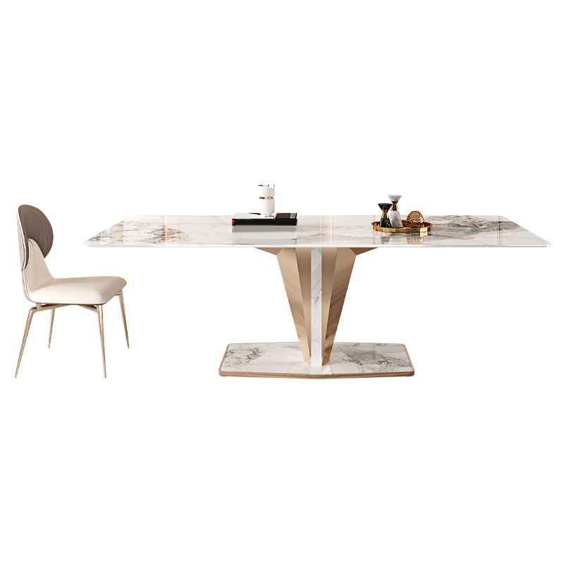Luxurious 1/2/3/4/5/6/7 Pieces Rectangle Dining Set Sintered Stone Top Dinette Table Set