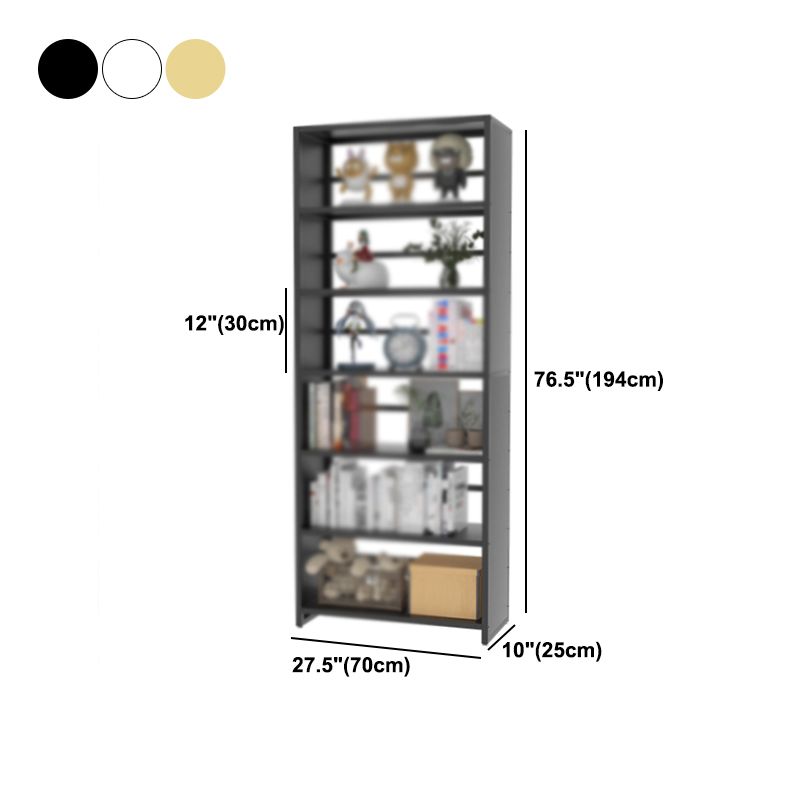 Modern Metal Bookshelf Open Shelf Bookcase with Rectangular Shelves