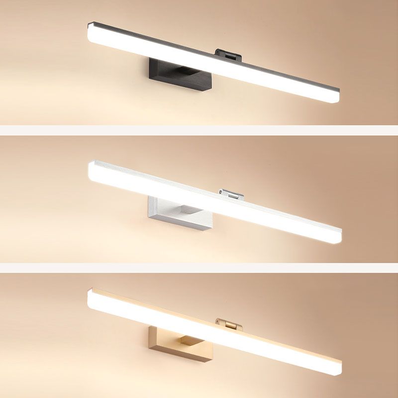 Metal 1-Light Linear Shade Wall Sconce Modern Style Mirror Wall Mount Light Fixture