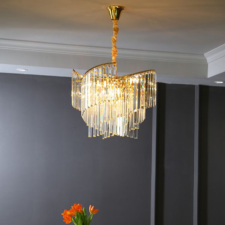 Contemporary Crystal Chandelier Light Fixtures Restaurant Hanging Chandelier