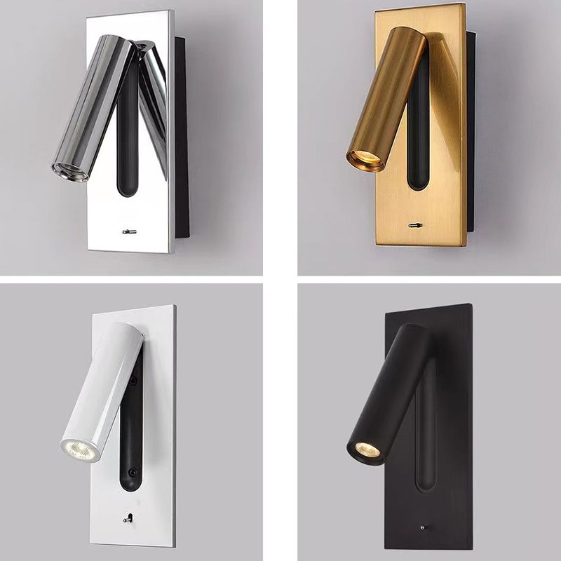 Modern Style Rectangle Shape Wall Lamp Metal 1 Light Sconces for Bedroom