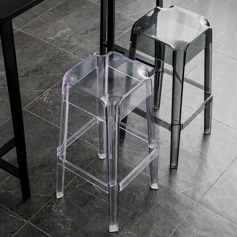 30" Height Backrest Armless Counter Stool Industrial Plastic Bistro Bar Chair with 4 Legs