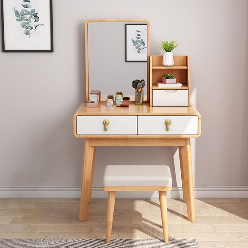 Solid Wood Make-up Vanity Scandinavian 3 Drawer Vanity Dressing Table