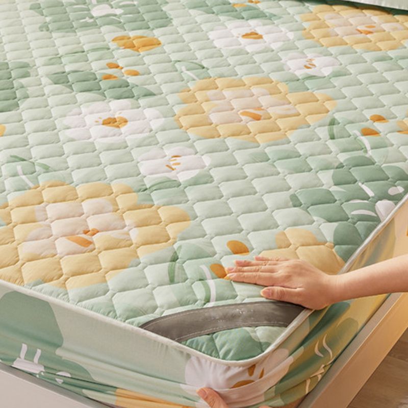 Floral Print Fitted Sheet Modern Spring Cotton Bed Sheet Set