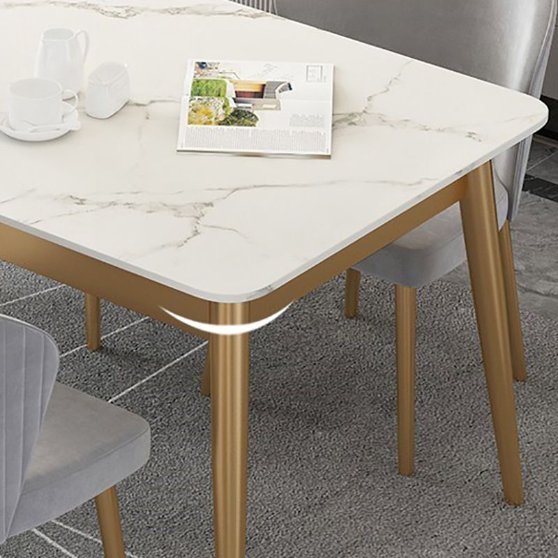 Traditional Luxury Dining Table Rectangle Sintered Stone Table for Home